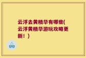 云浮去黄精华有哪些(云浮黄精华游玩攻略更新！)