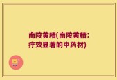 南陵黄精(南陵黄精：疗效显著的中药材)