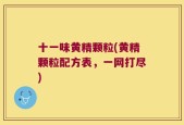 十一味黄精颗粒(黄精颗粒配方表，一网打尽)