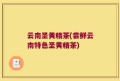 云南圣黄精茶(尝鲜云南特色圣黄精茶)