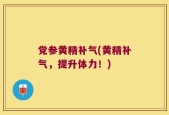 党参黄精补气(黄精补气，提升体力！)