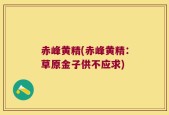 赤峰黄精(赤峰黄精：草原金子供不应求)