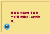 甘肃黄芪黄精(甘肃出产的黄芪黄精，功效神奇)