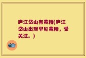 庐江岱山有黄精(庐江岱山出现罕见黄精，受关注。)