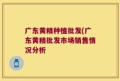 广东黄精种植批发(广东黄精批发市场销售情况分析