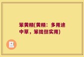 笨黄精(黄精：多用途中草，笨拙但实用)