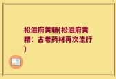 松滋府黄精(松滋府黄精：古老药材再次流行)