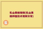乳山黄精视频(乳山黄精种植技术视频分享)