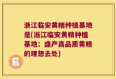 浙江临安黄精种植基地是(浙江临安黄精种植基地：盛产高品质黄精的理想去处)