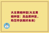 大足黄精种苗(大足黄精种苗：高品质种苗，助您开创美好未来)