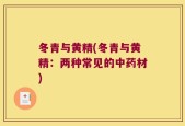 冬青与黄精(冬青与黄精：两种常见的中药材)