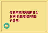家黄精和野黄精有什么区别(家黄精和野黄精的异同)