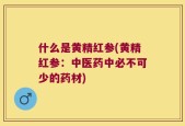 什么是黄精红参(黄精红参：中医药中必不可少的药材)