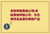 安阳种植黄精公司(安阳黄精种植公司：为您提供高品质的黄精产品)