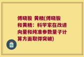 傅晓骏 黄精(傅晓骏和黄精：科学家在改进向量和纯准参数量子计算方面取得突破)