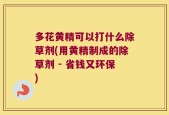 多花黄精可以打什么除草剂(用黄精制成的除草剂 - 省钱又环保)