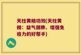 天柱黄精功效(天柱黄精：益气健脾、增强免疫力的好帮手)