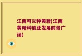 江西可以种黄精(江西黄精种植业发展前景广阔)