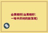 山黄精籽(山黄精籽：一味中药材的新发现)