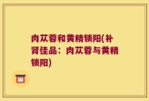 肉苁蓉和黄精锁阳(补肾佳品：肉苁蓉与黄精锁阳)