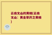 云南文山的黄精(云南文山：黄金草药之黄精)