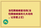 当归黄精蜂蜜功效(当归黄精蜂蜜的几大功效，让你爱上它)
