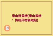 泰山野黄精(泰山黄精：传统药材新崛起)
