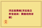 浮丘伯黄精(浮丘伯之养生秘诀：黄精功效详解)