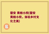 磐安 黄精小院(磐安黄精小院，体验乡村文化之美)
