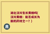 湖北汉川生长黄精吗(汉川黄精：能否成长为新的药材之一？)