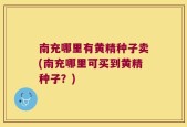 南充哪里有黄精种子卖(南充哪里可买到黄精种子？)