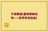 干地黄精(重现黄精功效——优秀养生佳品)