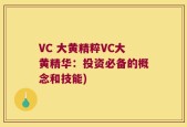 VC 大黄精粹VC大黄精华：投资必备的概念和技能)