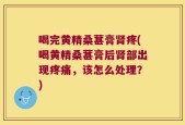 喝完黄精桑葚膏肾疼(喝黄精桑葚膏后肾部出现疼痛，该怎么处理？)