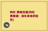 枸杞 黄精泡酒(枸杞黄精酒：滋补身体的佳饮)