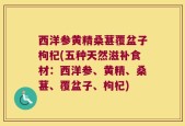 西洋参黄精桑葚覆盆子枸杞(五种天然滋补食材：西洋参、黄精、桑葚、覆盆子、枸杞)