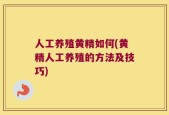 人工养殖黄精如何(黄精人工养殖的方法及技巧)