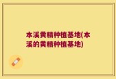 本溪黄精种植基地(本溪的黄精种植基地)