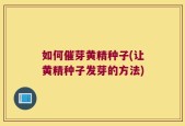 如何催芽黄精种子(让黄精种子发芽的方法)