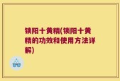 锁阳十黄精(锁阳十黄精的功效和使用方法详解)