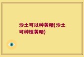 沙土可以种黄精(沙土可种植黄精)