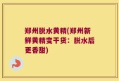 郑州脱水黄精(郑州新鲜黄精变干货：脱水后更香甜)