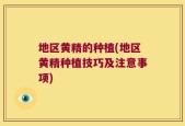 地区黄精的种植(地区黄精种植技巧及注意事项)
