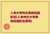 人参大枣枸杞黄精桂圆配伍(人参枸杞大枣黄精桂圆配伍原则)