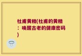 杜甫黄精(杜甫的黄精：唤醒古老的健康密码)