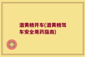 酒黄精开车(酒黄精驾车安全用药指南)