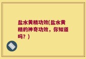 盐水黄精功效(盐水黄精的神奇功效，你知道吗？)