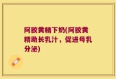 阿胶黄精下奶(阿胶黄精助长乳汁，促进母乳分泌)