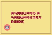 海马黄精杜仲枸杞(海马黄精杜仲枸杞功效与作用解析)