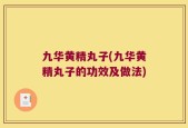 九华黄精丸子(九华黄精丸子的功效及做法)